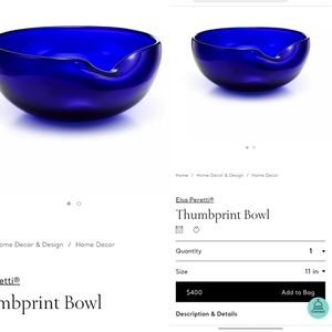 Tiffany and Co Peretti Thumbprint Bowl